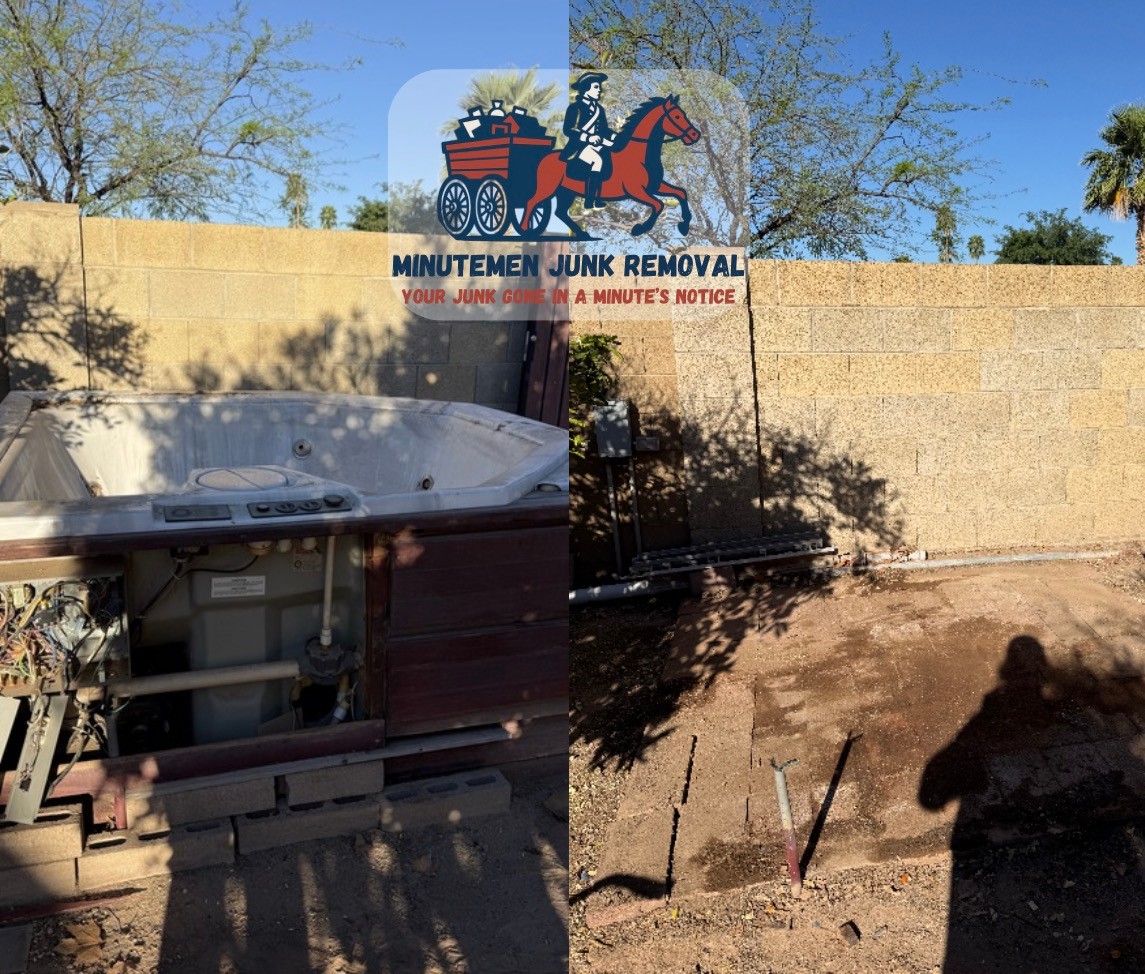 Hot tub removal before and after West Valley AZ